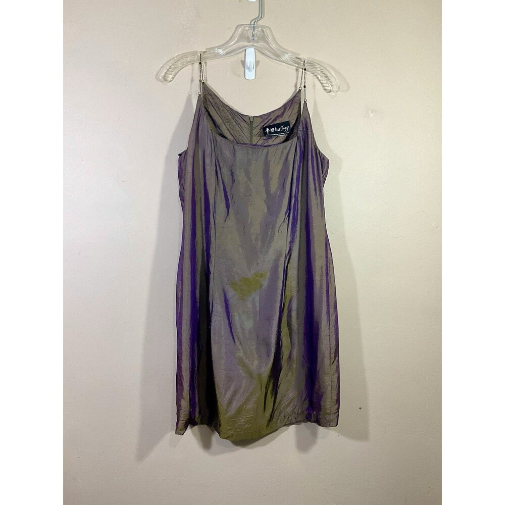 VTG All That Jazz Mini Slip Dress 12 Purple 90s Iridescent Fairy Grunge Party